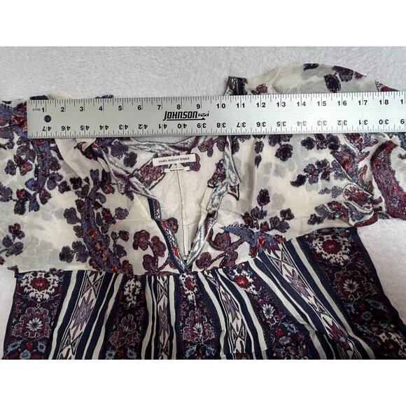 Isabel Marant Étoile Womens Long Sleeve Floral Blouse Top Size 2 Multicolor Boho - Picture 6 of 8